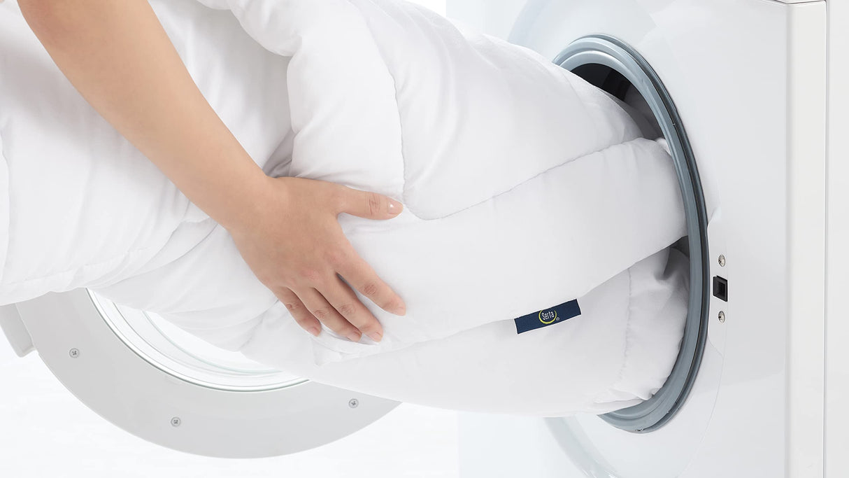 Serta ComfortSure Queen Mattress Cover, Fitted Pillow Top Mattress Pad, Super Soft and Breathable Quilted Cotton Protector with 18" Elastic Deep Pockets for Secure Fit, White Serta