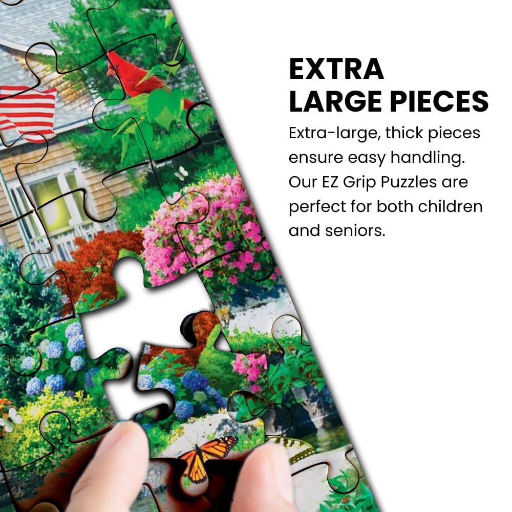 MasterPieces - 300 Piece Jigsaw Puzzle, Large EZ Grip Shapes, Coastal Getaway, Fun for Adults, Seniors, Family, Kids, Non-Glare Finish, 18"x24" Masterpieces