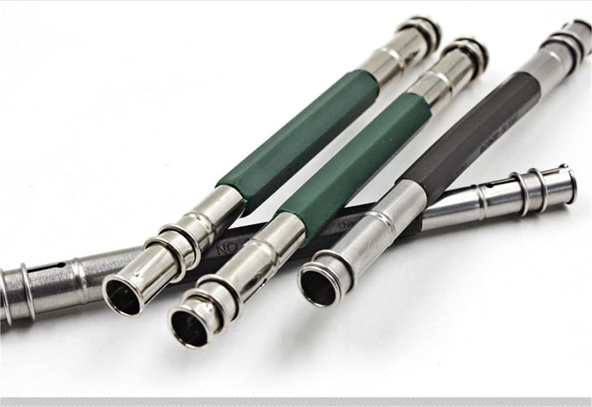 Sluswallow 2 Pcs Useful Stainless Steel Dual Head Pencil Extender Holder Double-Headed Pencil Stationery Accessories for Stationery Desk Supplies Holders and Dispensers Sluswallow