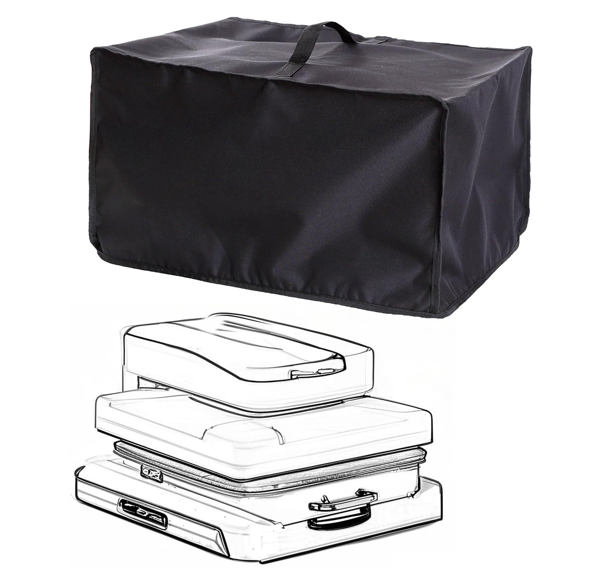 Ruclles 15"x15" Auto Heat Press Machine 2 Dust Cover - Heavy-Duty Black Oxford Fabric, Moisture-Resistant & Dustproof Protective Cover, 20"x16"x12" Size Ruclles