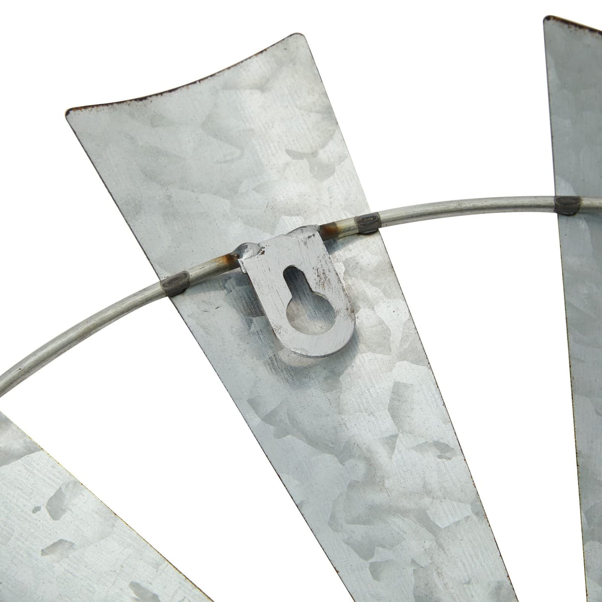 Farmlyn Creek Windmill Welcome Sign - 17 x 15 in White Galvanized Finish - Rustic Farmhouse Wall Decor - Outdoor Metal Windmill Decor - Front Door Welcome Sign Hanging Farmlyn Creek