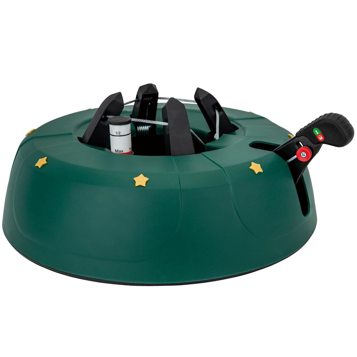 JILUVA Christmas Tree Stand with Water Reservoir, Foot Press Easy Setup, Fits up to 8ft Real Tree with 5.1" Diameter, Equipped with Water Level Indicator, No Assembly Needed JILUVA