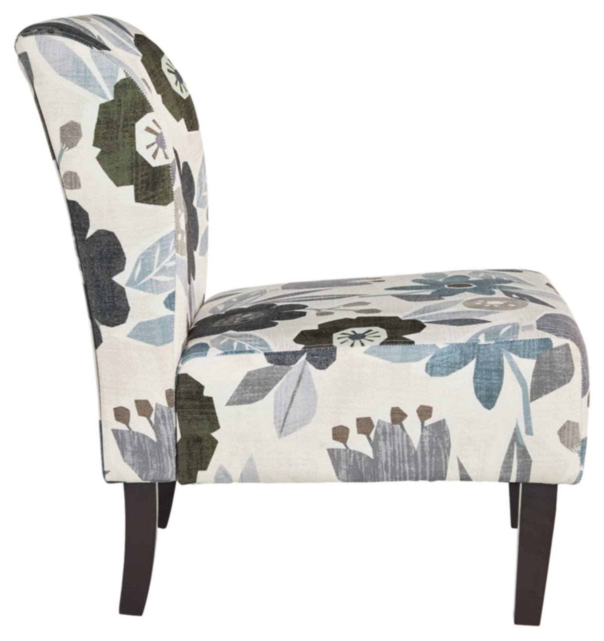 Signature Design by Ashley Triptis Floral Armless Accent Chair, White, Blue & Gray Signature Design by Ashley