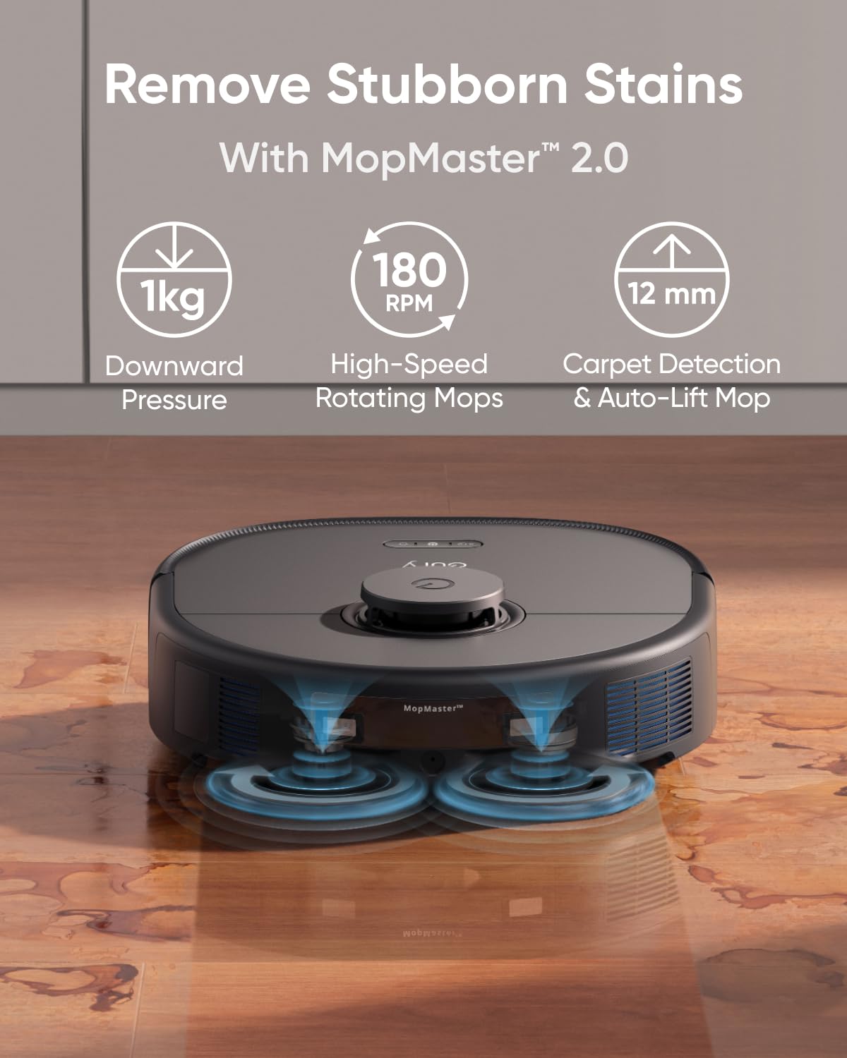 eufy X10 Pro Omni Robot Vacuum and Mop Combo, 8,000 Pa Suction, Dual Mops with 12 mm Auto-Lift and Carpet Detection, AI Obstacle Avoidance, Auto Mop Washing, Auto Drying, Self-Emptying, Self-Refilling eufy