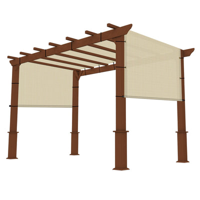 INFRANGE 7' x 15' Universal Pergola Shade Cover Replacement Canopy with Grommets Weighted Rods Permeable for Outdoor Patio Porch Backyard Gazebo Beige