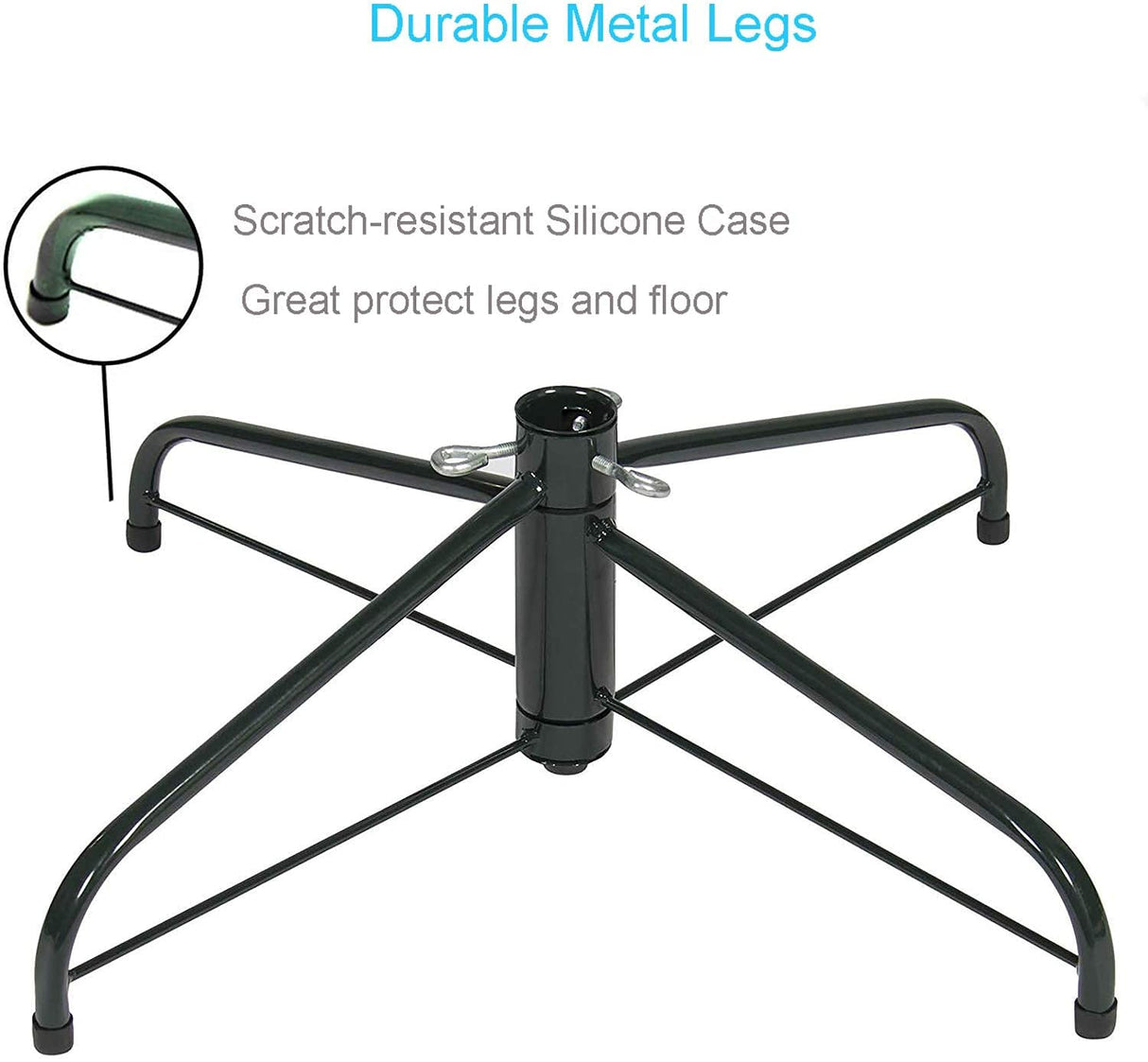 Replacement Christmas Tree Stand for Artificial Trees, Folding Christmas Tree Base for 4 Ft to 6 Ft Artificial Trees, Fits 0.5-1.25 Inch Tree Pole, Green Loxan