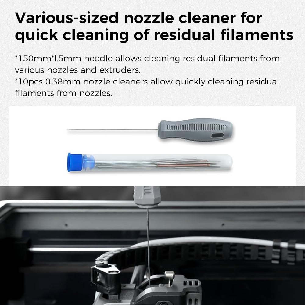 Creality Official 3D Printer Tools Kit, 74 Pcs in 1 3D Printing Tool Wrap Kit Assembly/Removal/Finishing/Deburring/Filament Cutting Tool with Nozzle Cleaning Kit for All FDM Printers Creality