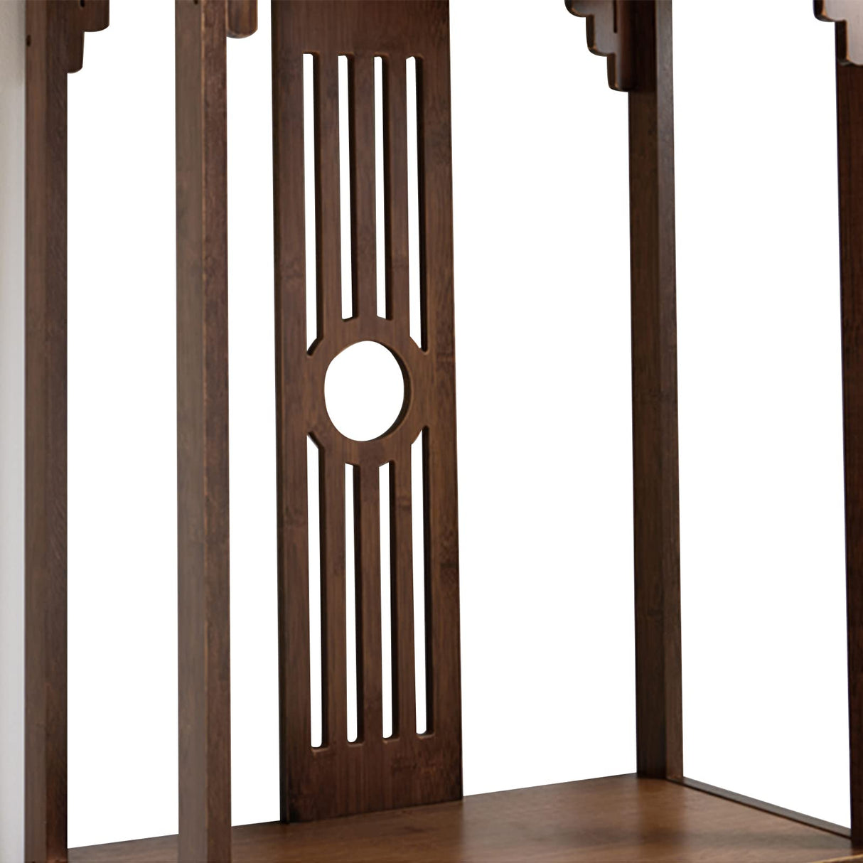 QUEWATSA 2-Tier Entryway Vintage Table, Bamboo Storage Console Table Sofa Table End Table Plant Photo Displaying Shelf Vintage Storage Shelves Living Room Long Accent End Table Sideboard (102*29*83cm) QUEWATSA