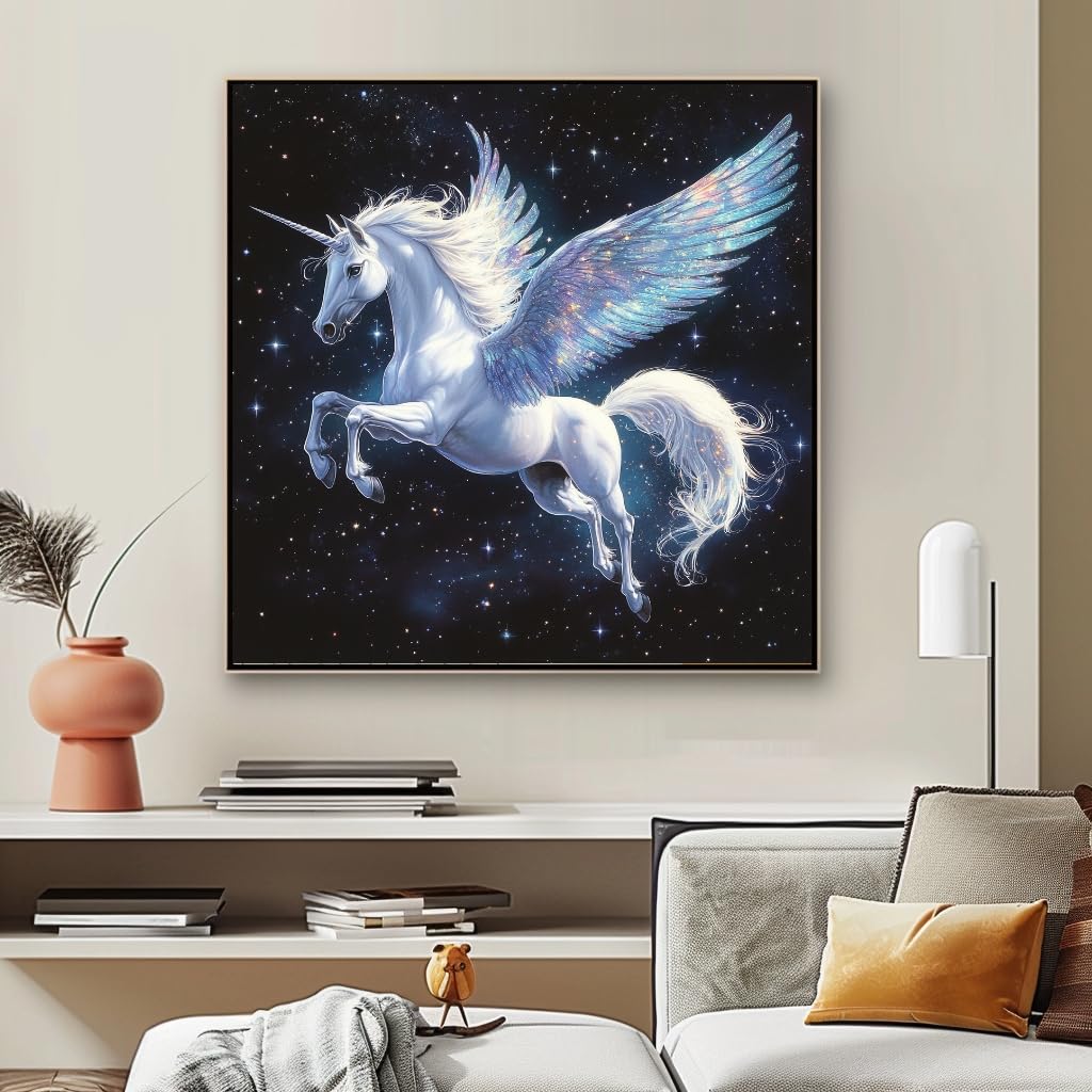 Milila Diamond Painting Kits for Adults Full Drill Round Diamond Art Kits for Beginners for Home Wall Decor 11.8x11.8inch(Unicorn) Milila