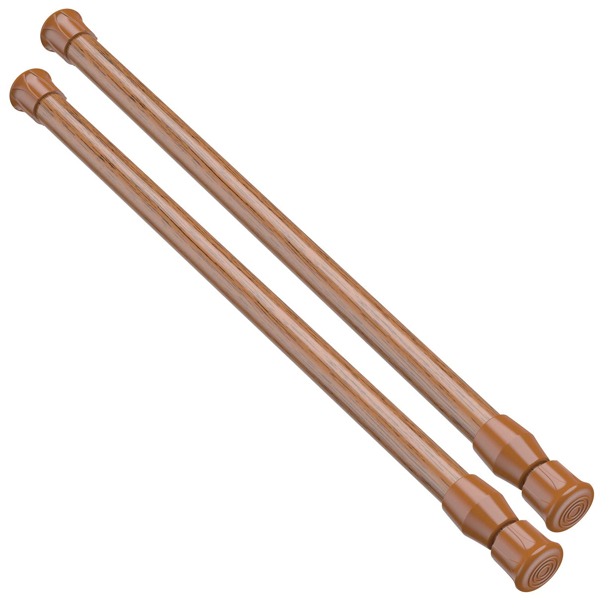 AIZESI Spring Tension Curtain Rods Short Tension Rod (Wood, 16" to 28"-2Pcs, Optimum Scope of Application 16 to 24 inch, Can't Hang Heavy Curtains) AIZESI