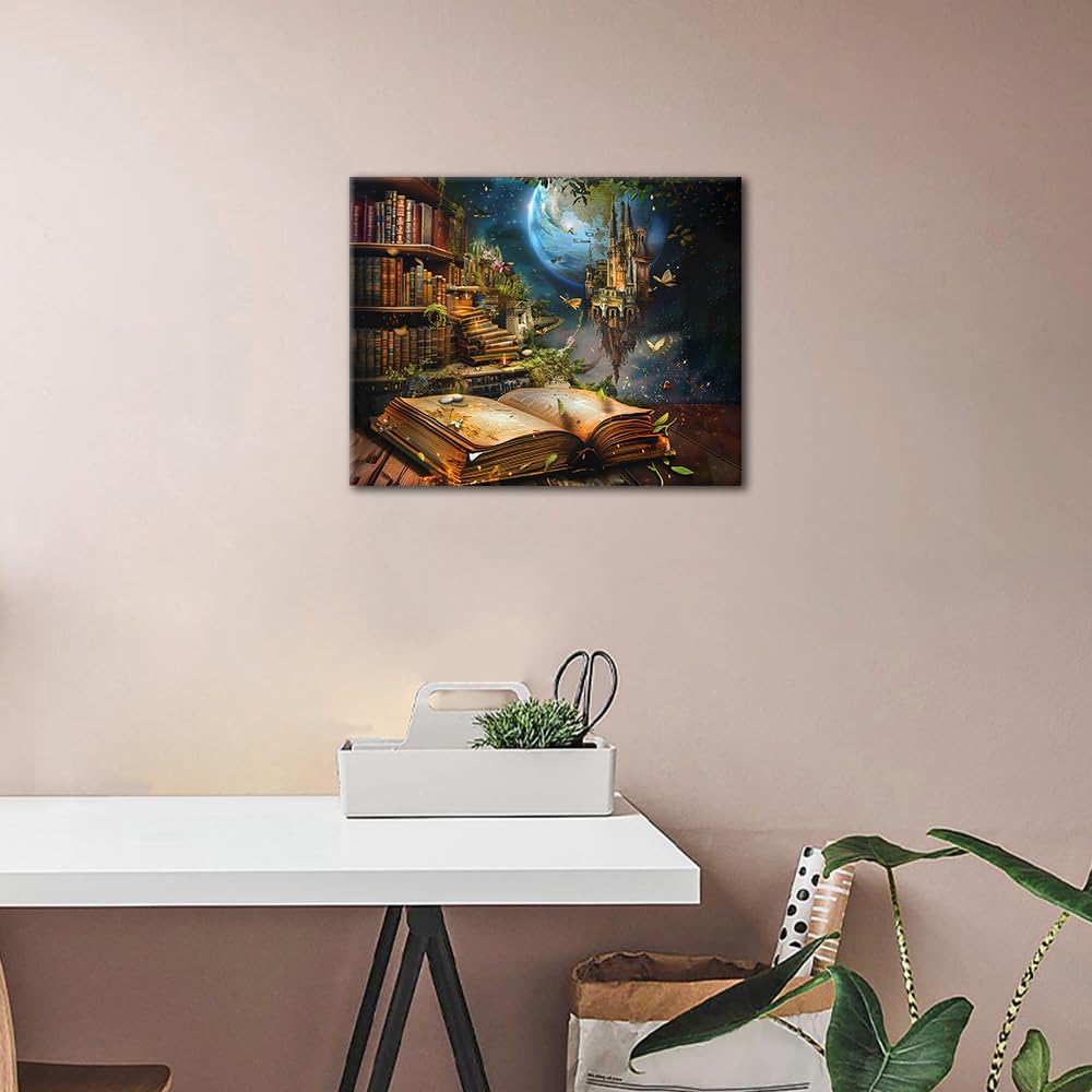 TUMOVO DIY Paint by Numbers for Adults Books, Acrylic Paint by Numbers Kits on Canvas Castle, Oil Hand Painting Botanic, Paint by Numbers Kit for Adults Gift Home Wall Decor 16"x20"(Frameless) TUMOVO