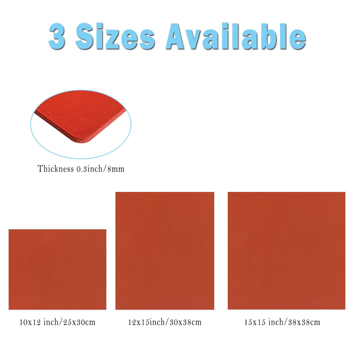 12x15 Inch Silicone Heat Press Mat Pad 0.3 Inch Thickest Sublimation Silicone Mat for Heat Press Machine Flat Heat Transfer Press Replacement Pad HENWASAI