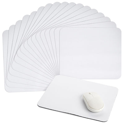 Bright Creations 18 Pack Sublimation Mouse Pad Blanks, White Rectangular Mousepad for Heat Transfer, Press Printing Crafts, Photos, 24.4x20 cm (Non-Slip Rubber Base)