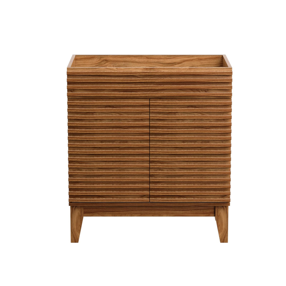 ROOMTEC 30" Bathroom Vanity, Mid-Century Freestanding Bathroom Cabinet Vanity with Storage, Particleboard Frame with Wood Grain Laminate, Walnut (Sink Basin Not Included) ROOMTEC