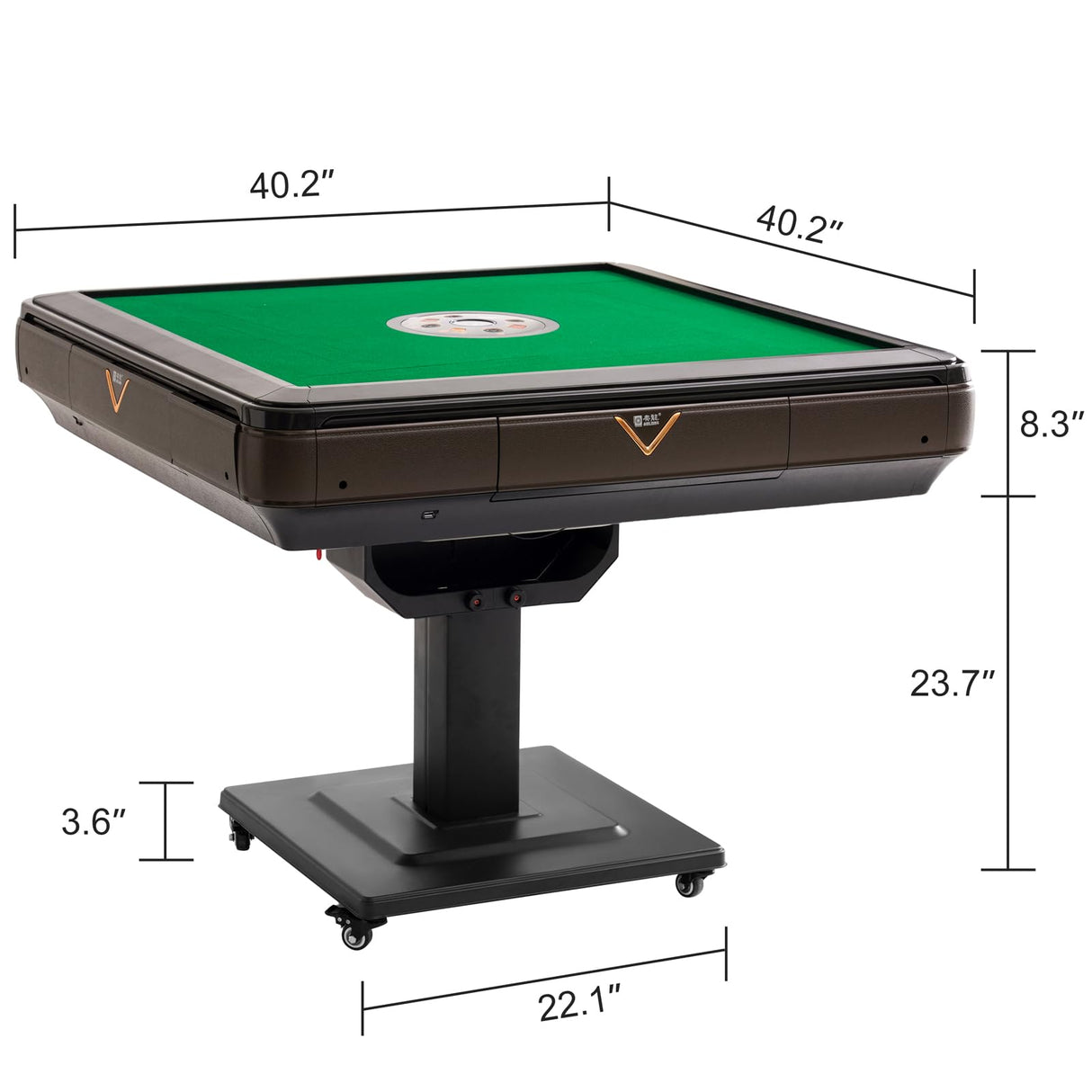 KIMOHOME Automatic Mahjong Table Foldable 44mm Tiles with Wheel with 2 Sets of Numbered Tiles (Blue & Green) Suitable for 152 Tiles Chinese, Filipino and American Style Mah Jong KIMOHOME