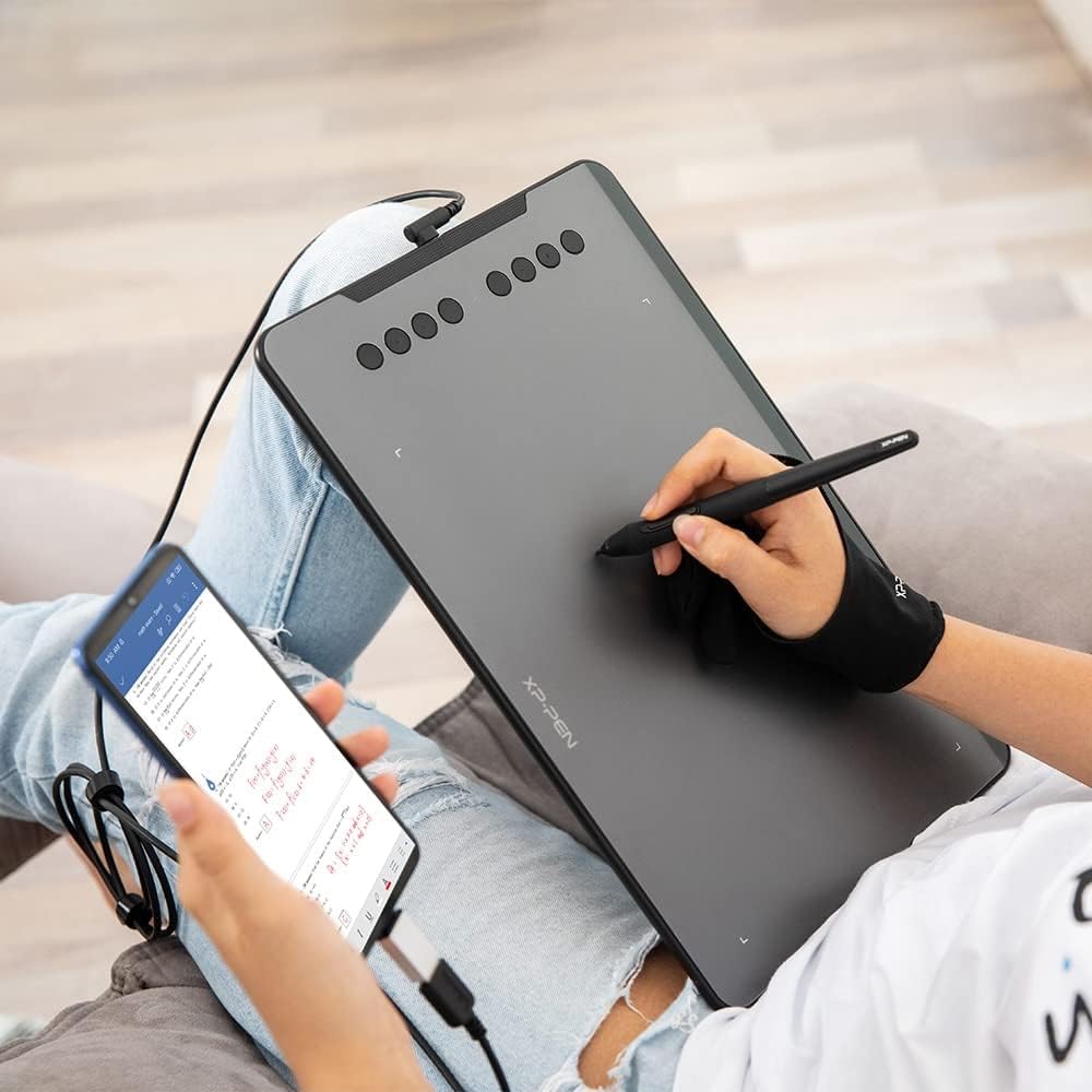 XPPen Updated Deco 01 V3 Drawing Tablet-16384 Levels of Pressure Battery-Free Stylus, 10x6 Inch OSU Graphic Tablet, 8 Hotkeys for Digital Art, Teaching, Gaming Drawing Pad for Chrome, PC, Mac, Android XP-PEN