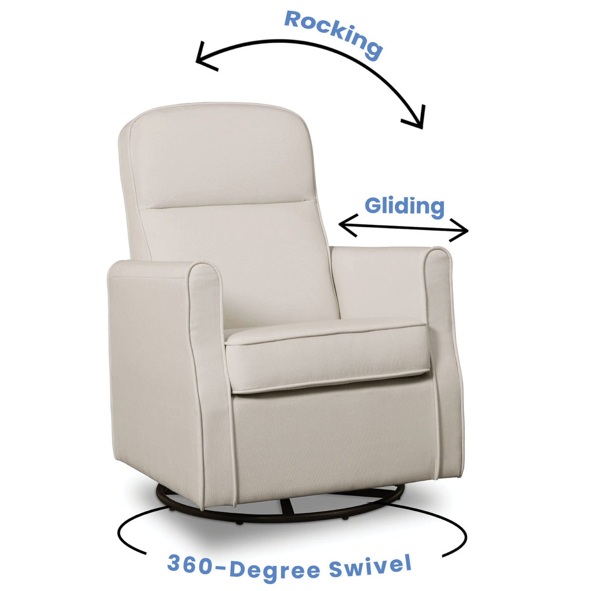 Delta Children Blair Slim Nursery Glider Swivel Rocker Chair, Cream Delta Children