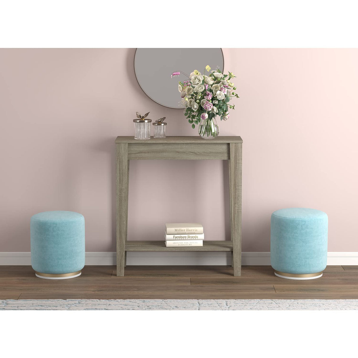 Safdie & Co. Safdie 81094.Z.05 Entryway Console Sofa Couch Table/Accent Wall Table-31 Long/Dark Taupe with 1 Shelf for Living Room, Beige, 11.5 in x 31 in x 34 in Safdie & Co.