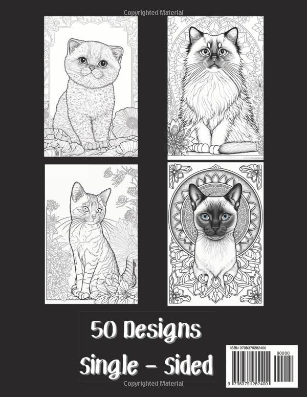 Cat Coloring Book for Kids Ages 8-12: 50 Unique Kitten Cuties A Fun and Easy Coloring Book for Kids WoodArtSupply