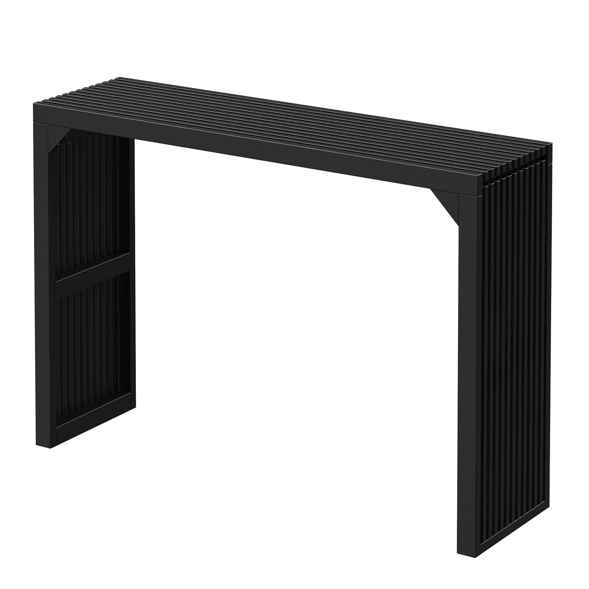 ROOMTEC Narrow Console Tables for Entryway, 46" Solid Wood Console Table Behind Couch, Farmhouse Entryway Table with Storage, Console Tables for Living Room, Hallway, Foyer (Black, Console Table) ROOMTEC