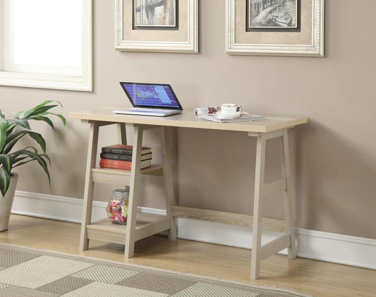 Convenience Concepts Designs2Go Desk, 47", Weathered White Convenience Concepts