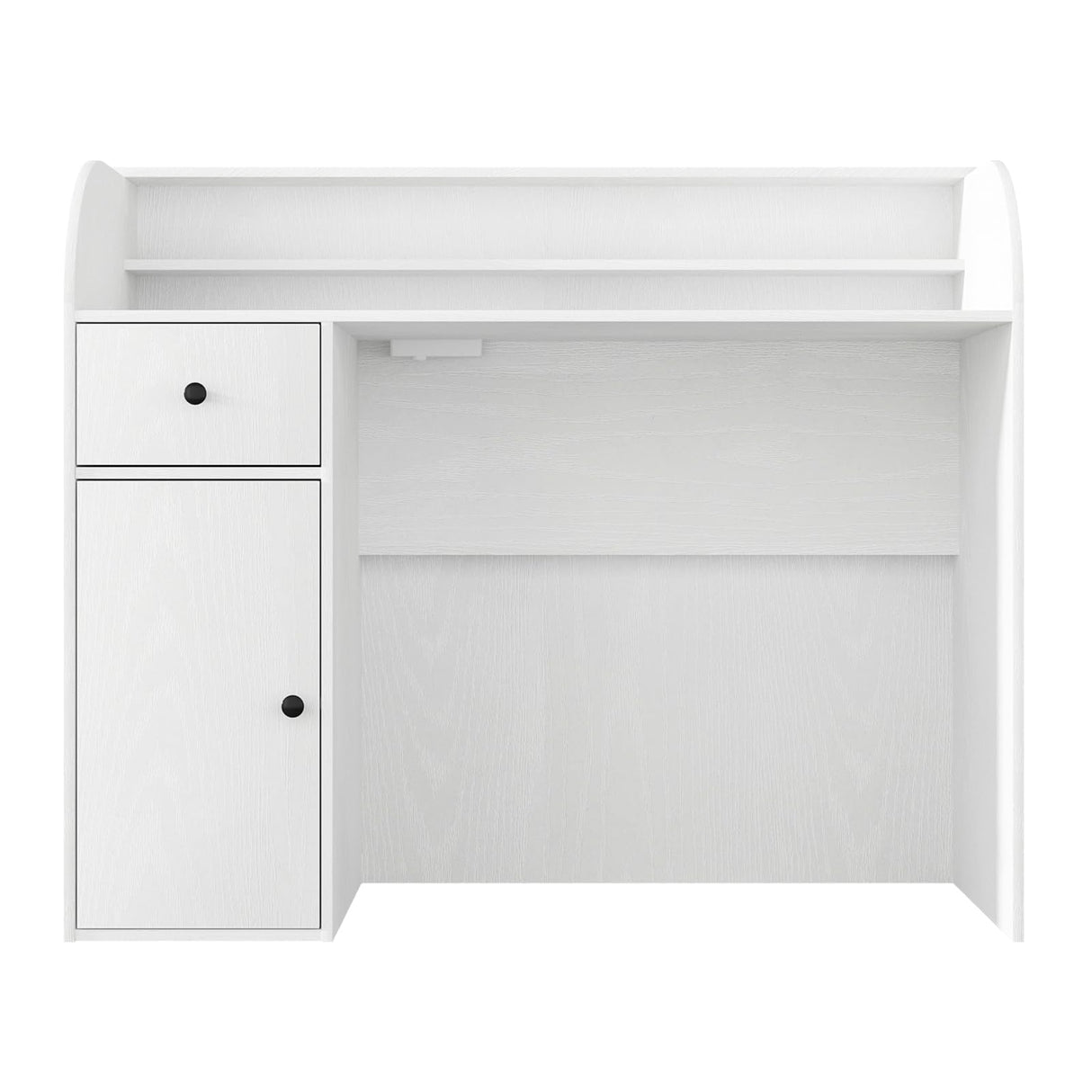 VOWNER Modern Reception Desk with Storage Drawers, 39.4" H Office Counter with LED Lighting, Secretary Desk with Power Outlets – Front Desk for Salon, Lobby – White (47.2" W x 18.9" D x 39.4" H) VOWNER