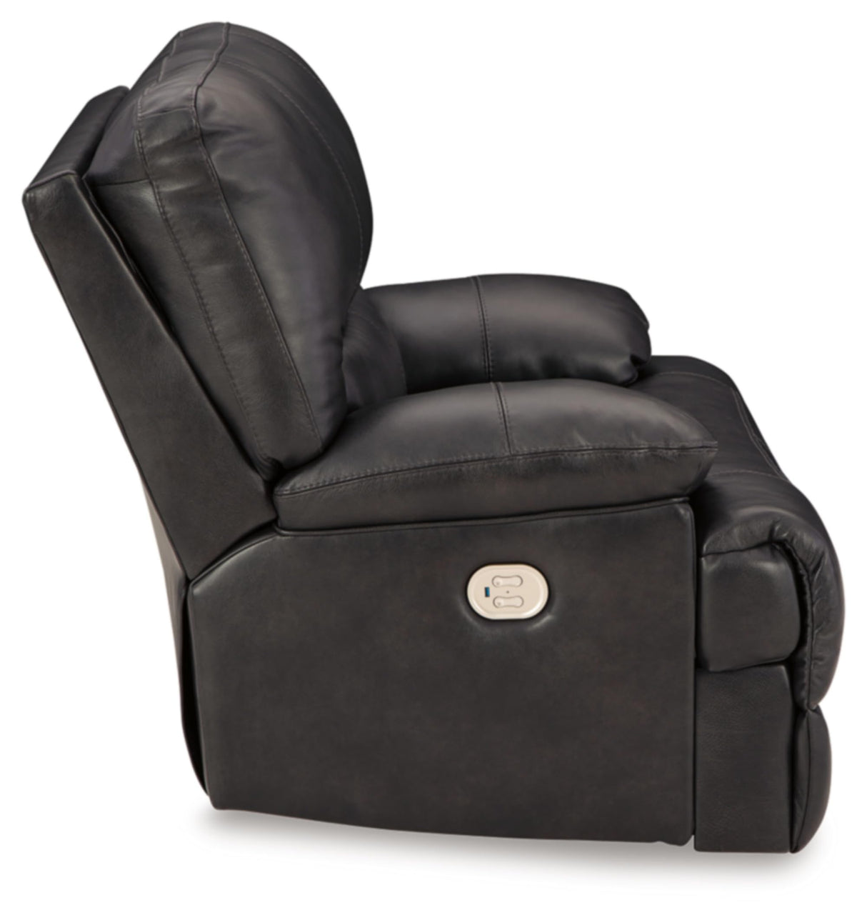 Signature Design by Ashley Mountainous Modern Leather Match Wall Hugger Power Recliner with Adjustable Headrest and USB Ports, Black Signature Design by Ashley