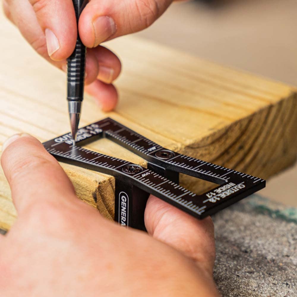 General Tools Woodworking Dovetail Marker Jig #47, Accurate and Precise Guide for 1:5, 1:6, 1:8, 1:10 Slopes, Black - WoodArtSupply