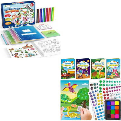D-FantiX My Storybook Art Kit & Dot Art Sticker Activity Book with Ink Pad
