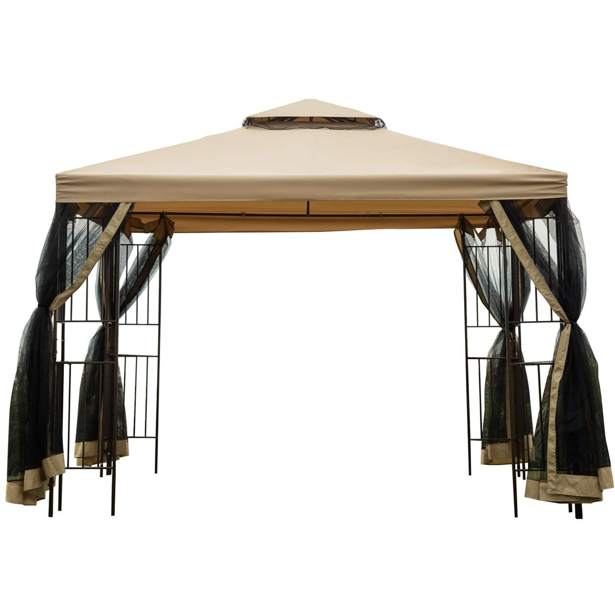 Sunnyglade Garden Gazebo 10' x 10' Patio Backyard Double Roof Vented Gazebo Canopy Sunnyglade