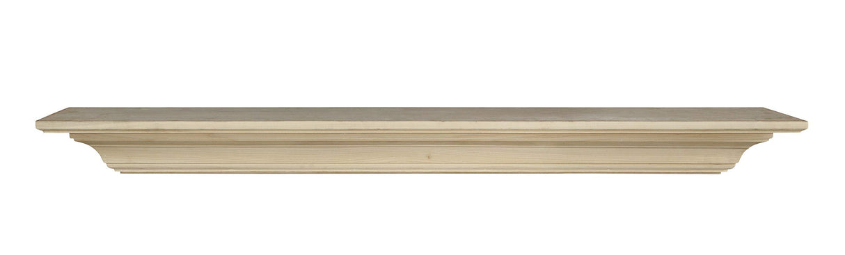 Pearl Mantels ARYB72418 Tasteful and Simple Wood Mantel Shelf, 72", Unfinished Pearl Mantels