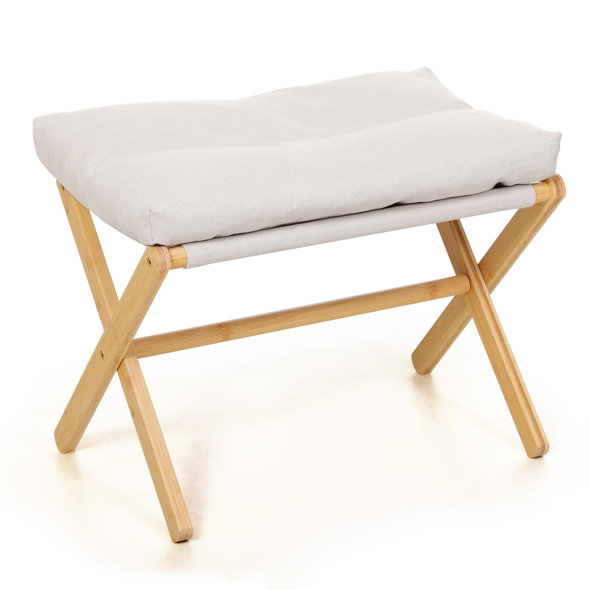 TYYIHUA Folding Foot Stool,Small Ottoman Foot Rest for Couch,Wooden Footstool,Change Shoes Bench,Modern X Ottoman Chair for Living Room, Entryway, Children Room, Bedroom,Caravaning TYYIHUA