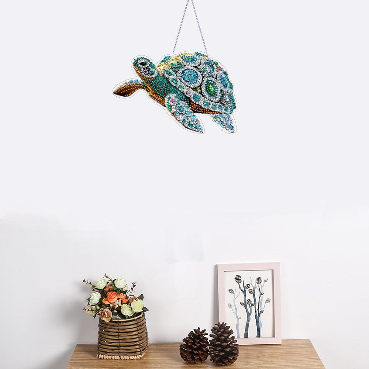 STGLCR Sea Turtle Suncatchers Special Shape Diamond Painting Kits for Beginner,Crystal Rhinestones Diamond Dots Diamond Art DIY Kits for Adults Painting Pendant Ornament for Home Wall Decor 7.8inch STGLCR