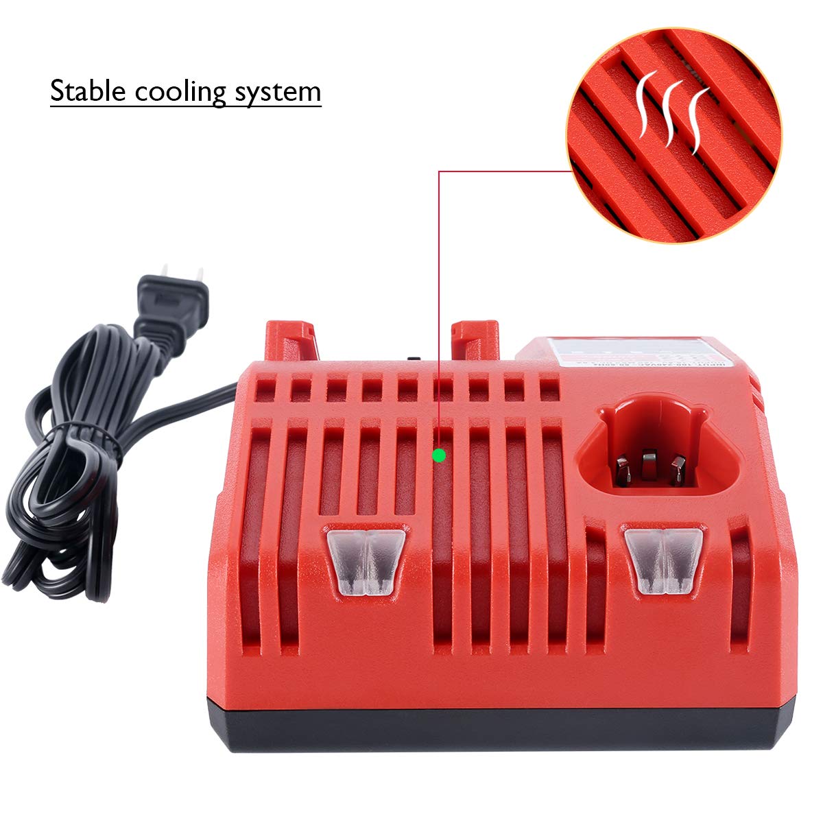 M12 & M18 Multi Voltage Lithium Ion Battery Charger for Milwaukee 48-59-1812 18V&12V Fuel Gauge XC Battery Qbmel