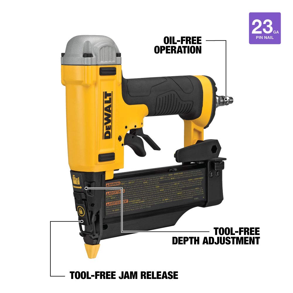 DEWALT Pin Nailer, 23 Gauge, 2-Inch (DWFP2350K) DEWALT