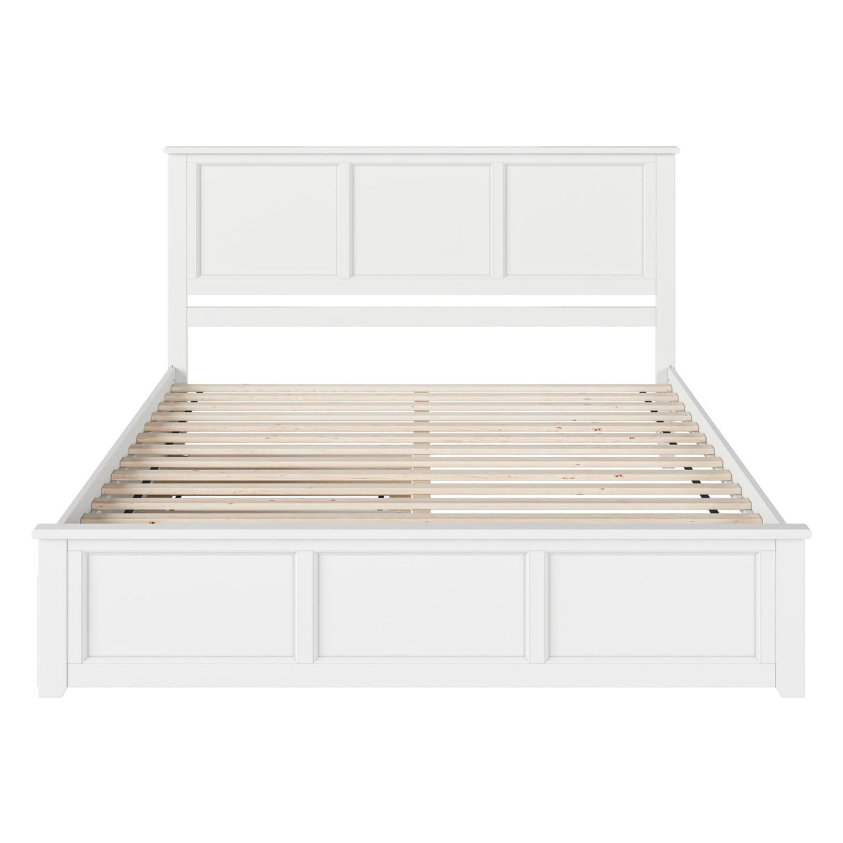 AFI, Madison King Platform Bed with Matching Footboard and Twin XL Trundle, White AFI