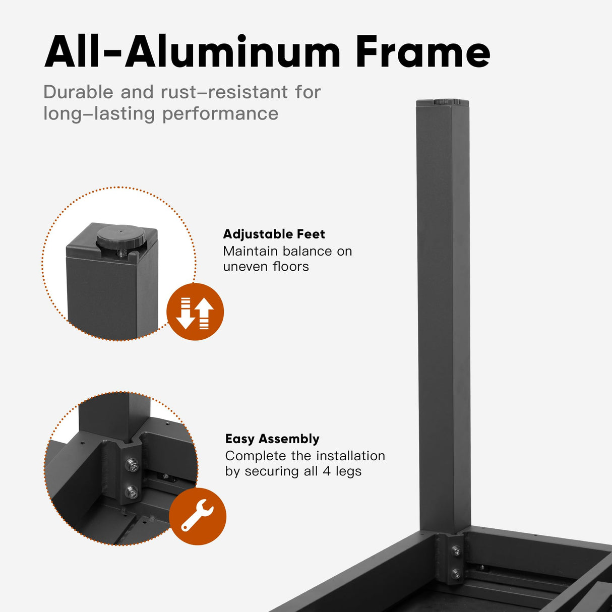 RoyalCraft Patio Expandable Table Dining Set for 4 to 10, Aluminum Outdoor Dining Table, Rectangular Patio Metal Table with Umbrella Hole for Backyard Porch, Deck ? Garden, Easy Assembly, Dark Grey RoyalCraft