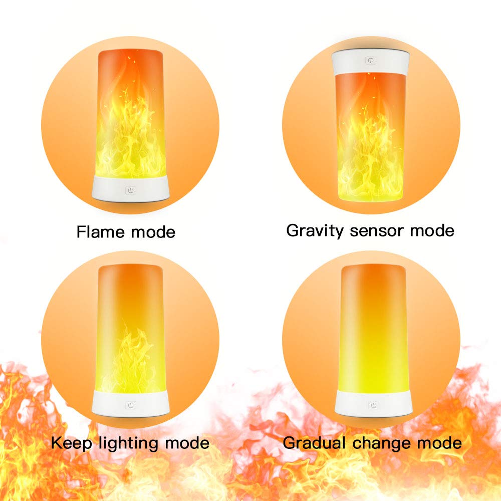 PDGROW LED Flame Lights with Remote Timer, Flame Lamp 4 Modes USB Rechargeable Fire Lights Indoor Campfire Outdoor Decorative Lantern Hanging Lamps Fireplace Romantic Light for Home Party Camping Bar PDGROW