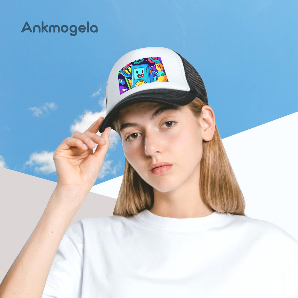 Ankmogela 10 Pack of Blank Trucker Hat Men and Women Mesh Hat Hot Stamping DIY Graffiti Hat Baseball Cap Ankmogela