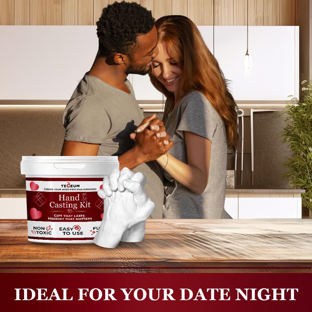 TECEUM Hand Casting Kit β Unique Gift for Babies & Adults β Ideal DIY Gift for Your Loved Ones, Couples, Family β For Wedding, Anniversary, Baby Shower, Motherβs Day, Christmas β Romantic Gifts β Kit1 TECEUM