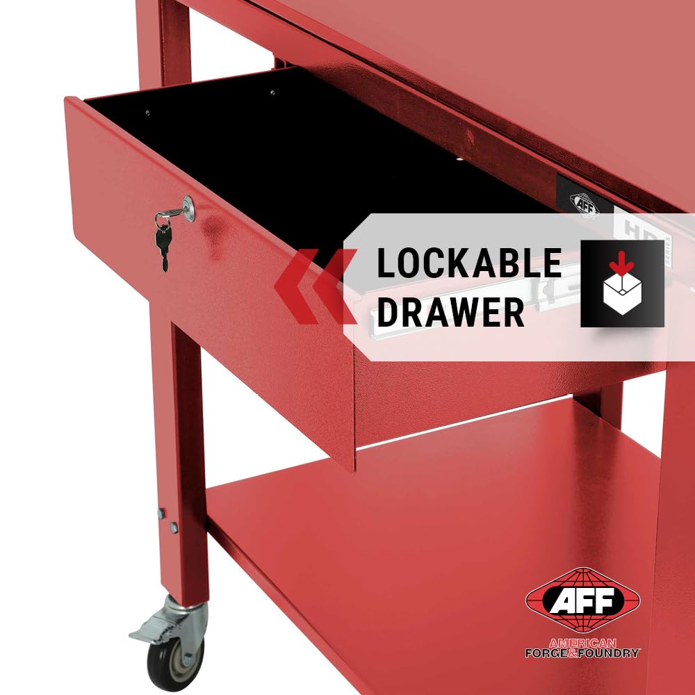 AFF Tear-Down Work Table - Portable Heavy Duty Workbench with Fluid Drainage System - 1,100 lb Capacity - 48" x 31.5" AFF