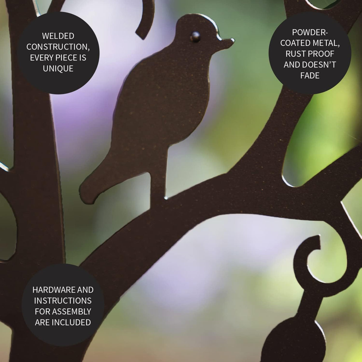 Evergreen Plow & Hearth Tree of Life Garden Arbor - 7 Feet Tall | Slim Metal Arch with Iron Trellis for Climbing Plants | Elegant Wedding Arbor | Outdoor Patio & Garden Decor Evergreen