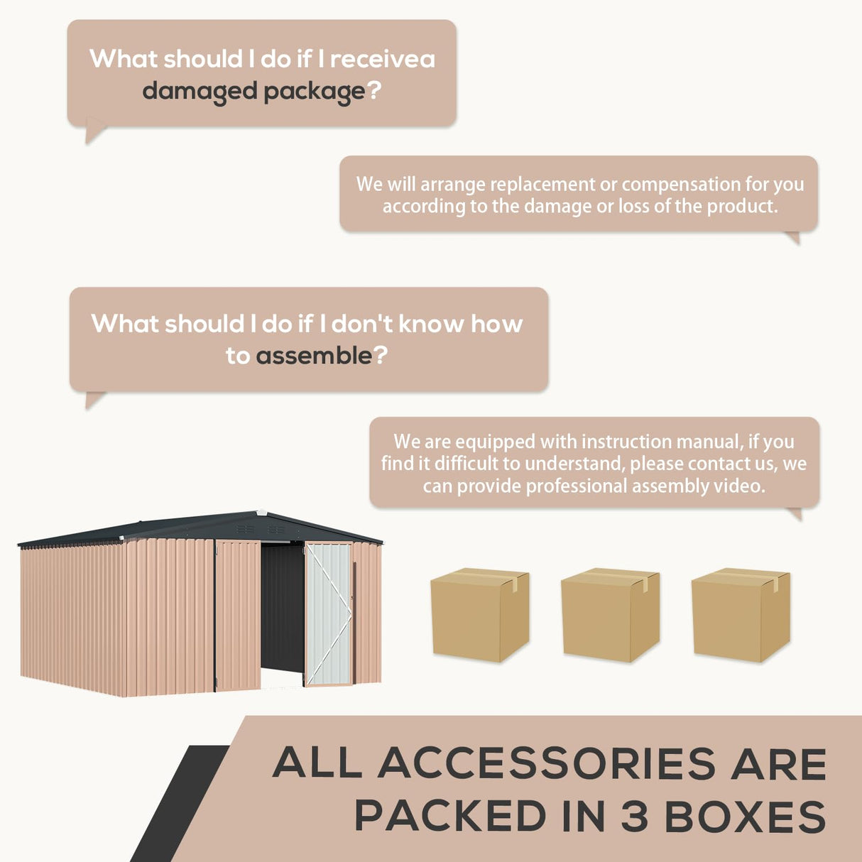 U-MAX 12' x 10' Metal Storage Shed for Ourdoor, Extra Large Yard Steel Shed (116 Sq.Ft Land) with Design of Lockable Doors, Tool and Utility Storage for Backyard, Garden, Patio, Outside use U-MAX
