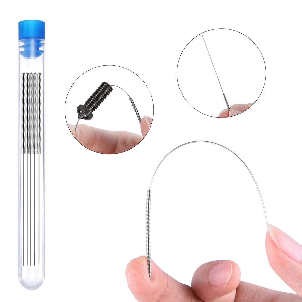 TMYPN 10PCS Volcano Hardened Steel Nozzle Kit for QIDI X-Max 3 / Q1 Pro/X-Plus 3 / X-Smart 3 3D Printer (0.4mm Nozzles*10, Cleaning Needles*5,Curved Tweezer*1) TMYPN