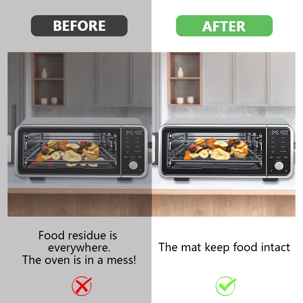 for Ninja Foodi Reusable Air Fryer Liners 12x12inch Non-Stick,Bottom of Toaster Oven Mat,3x Liners + 3x Mesh Sheets, Baking/Microwave/Grill,450°F,Pre-Cut Square for SP101/SP201/SP301/SP351 Sun3drucker