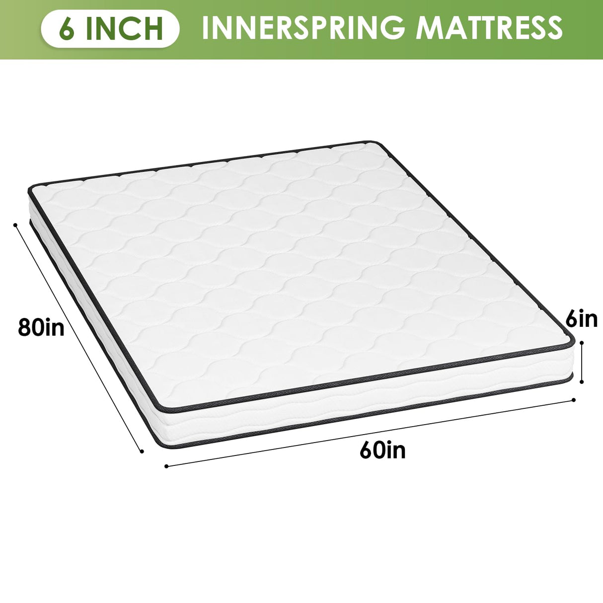 PayLessHere 6 Inch Hybrid Mattress with Innerspring and Foam/Fiberglass Free/Medium Firm Spring Mattress/Queen Size Mattress in a Box/CertiPUR-US Certified/Cool Sleep Pressure Relief PayLessHere