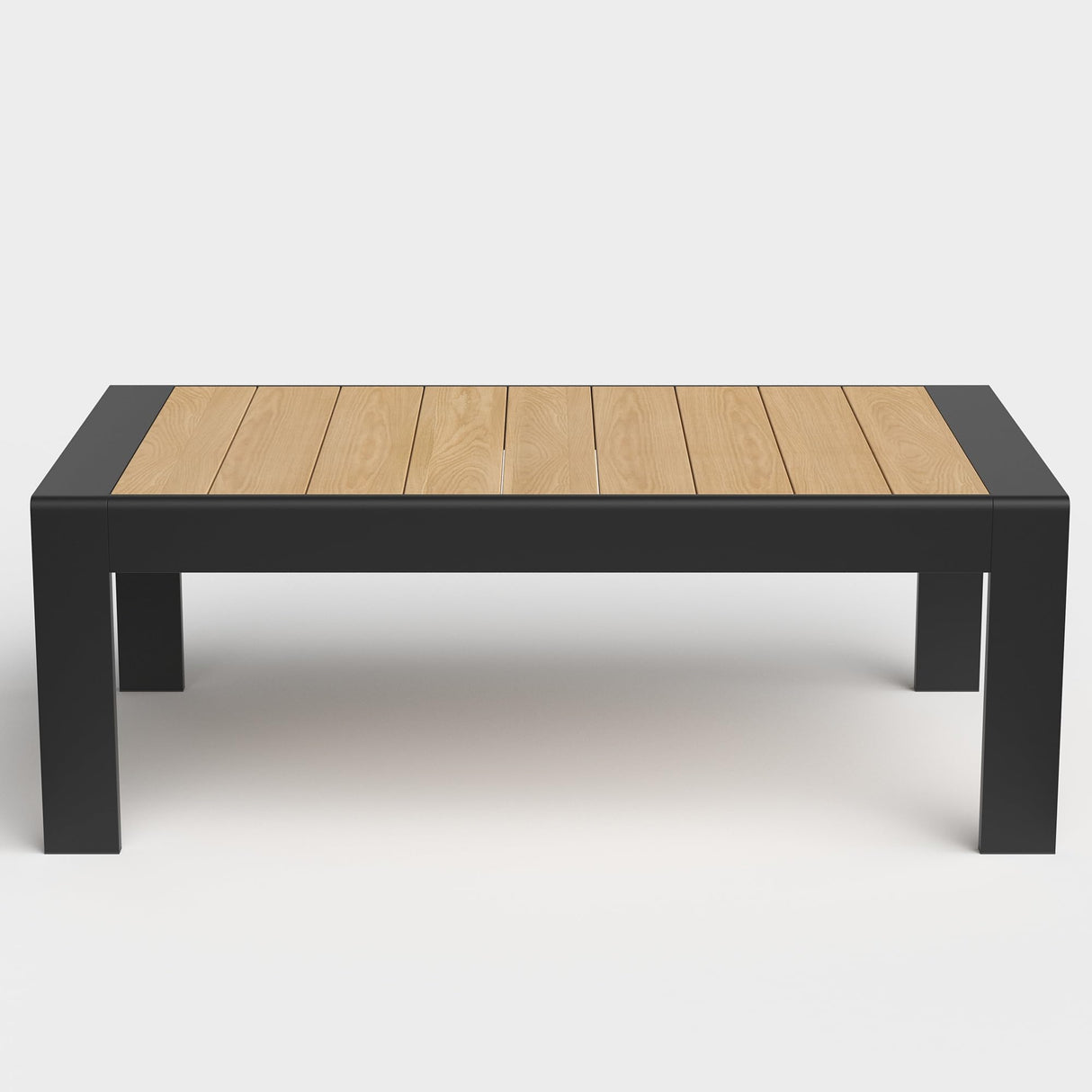 Aeeiua Outdoor Rectangle Patio Aluminum Coffee Tables for Outside, All Weather Patio Slatted Tabletop for Indoor or Outdoor Use Aeeiua