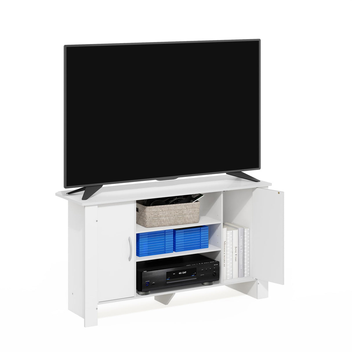 Furinno Econ Stand Entertainment Center, 50-Inch TV, White Furinno