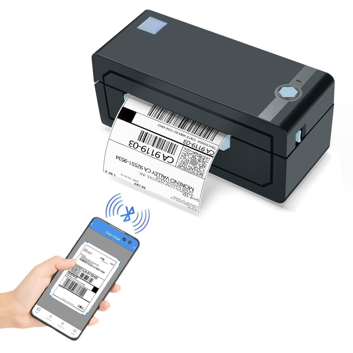 JADENS Bluetooth Thermal Shipping Label Printer – Wireless 4x6 Shipping Label Printer, Compatible with Android&iPhone and Windows, Widely Used for Ebay, Amazon, Shopify, Etsy, USPS JADENS