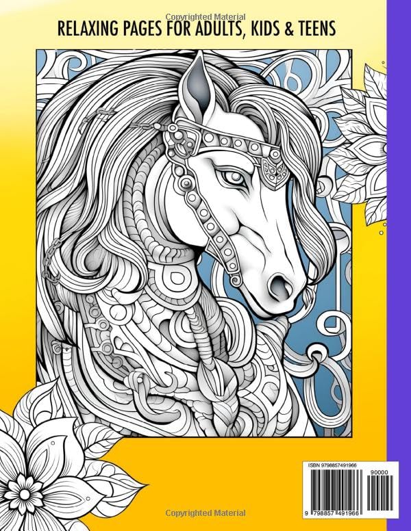 The Adult Coloring Book of Amazing Horses WoodArtSupply